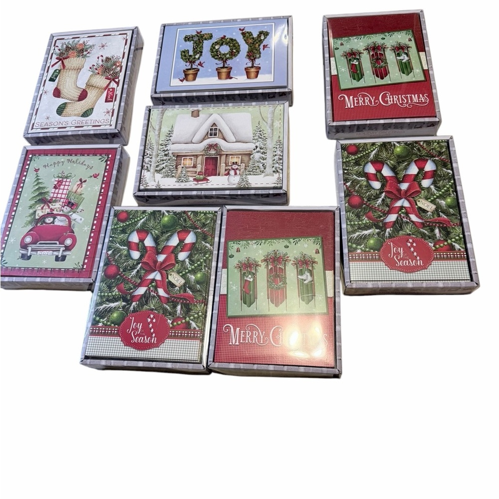 ❤️🌼Christmas Card Set with Red and White Designs
